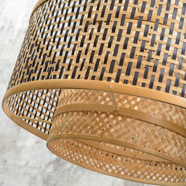 Good & Mojo Lampa wisząca Bhutan, możliwość ściemniania, jasne drewno, salon / jadalnia, bambus, design