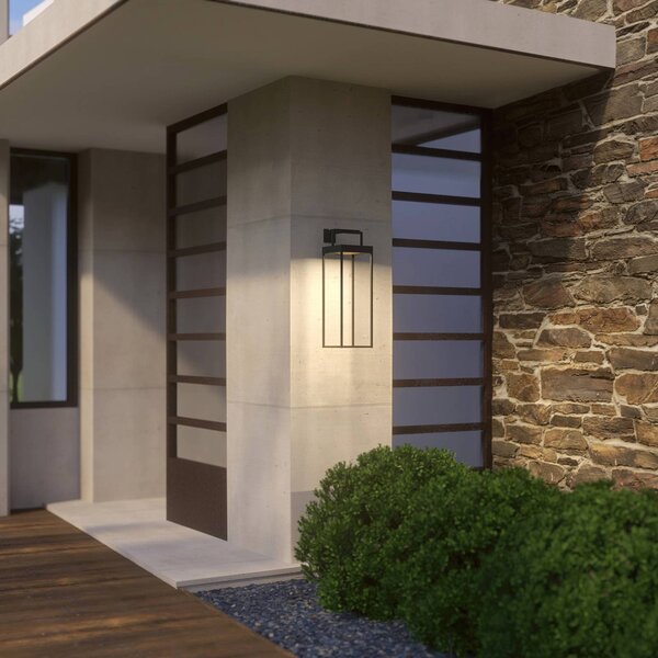Lampa solarna LED Lynzy, 58cm, czarna, metal, IP65 Lynzy Lucande, możliwość ściemniania, czarny, aluminium, nowoczesny