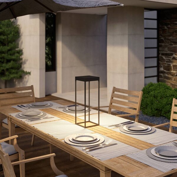 Lampa solarna LED Lynzy, 58cm, czarna, metal, IP65 Lynzy Lucande, możliwość ściemniania, czarny, aluminium, nowoczesny