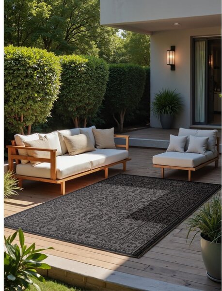 Czarno-biały dywan odpowiedni na zewnątrz 200x290 cm Duet Kona – NORTHRUGS