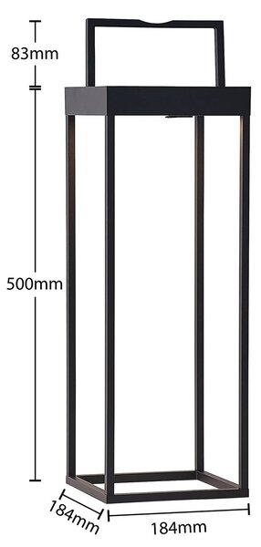 Lampa solarna LED Lynzy, 58cm, czarna, metal, IP65 Lynzy Lucande, możliwość ściemniania, czarny, aluminium, nowoczesny