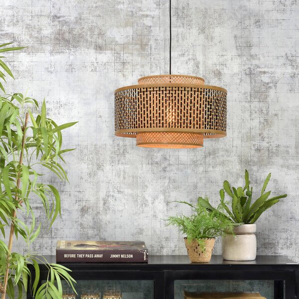 Good & Mojo Lampa wisząca Bhutan, możliwość ściemniania, jasne drewno, salon / jadalnia, bambus, design