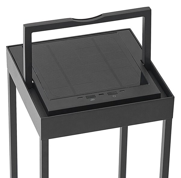 Lampa solarna LED Lynzy, 58cm, czarna, metal, IP65 Lynzy Lucande, możliwość ściemniania, czarny, aluminium, nowoczesny