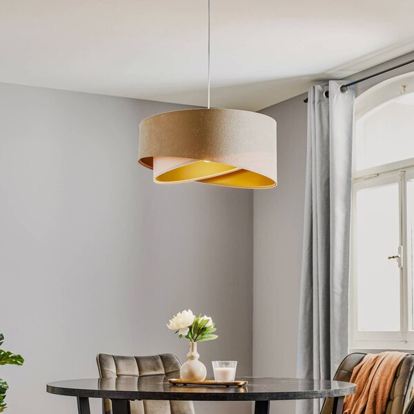 Lampa wisząca Vivien Maco Design, możliwość ściemniania, kremowy / amber, salon / jadalnia, tkanina / materiał / jedwab, nowoczesny