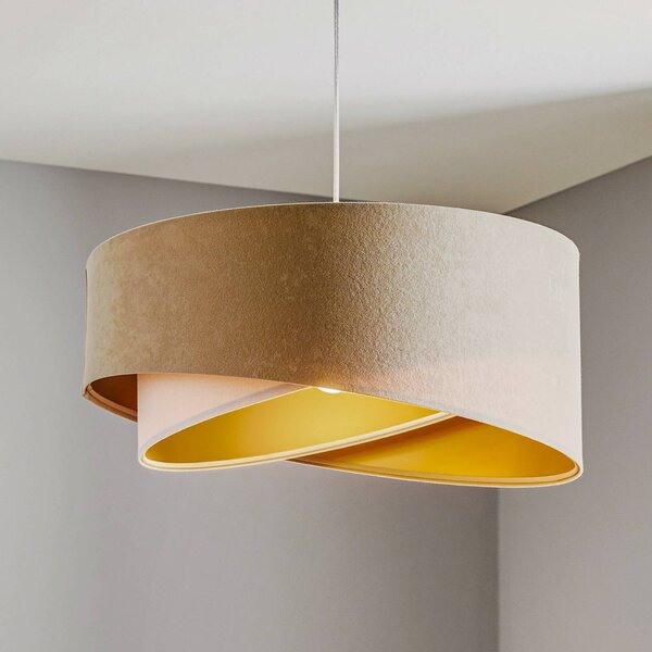Lampa wisząca Vivien Maco Design, możliwość ściemniania, kremowy / amber, salon / jadalnia, tkanina / materiał / jedwab, nowoczesny