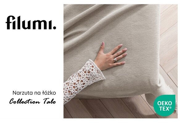 Beżowa narzuta z szenilu 220x240 cm Talo – Filumi