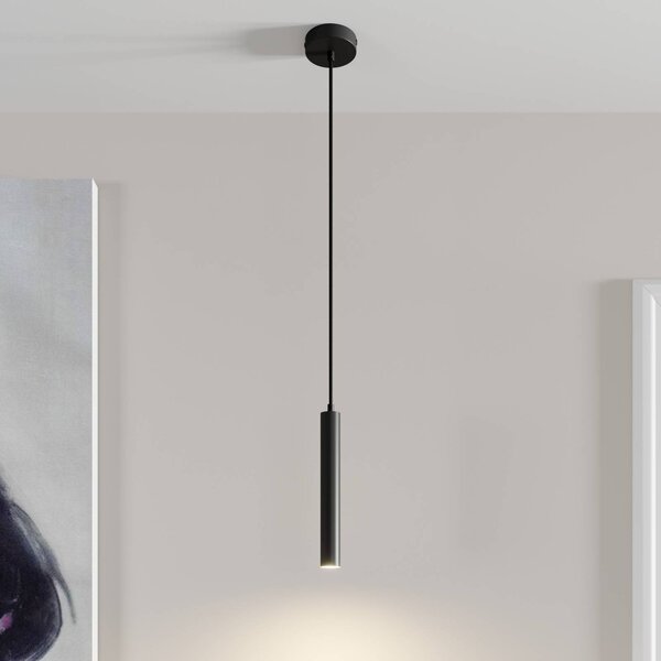 Lampa wisząca Franka Arcchio, czarny, salon / jadalnia, aluminium, nowoczesny