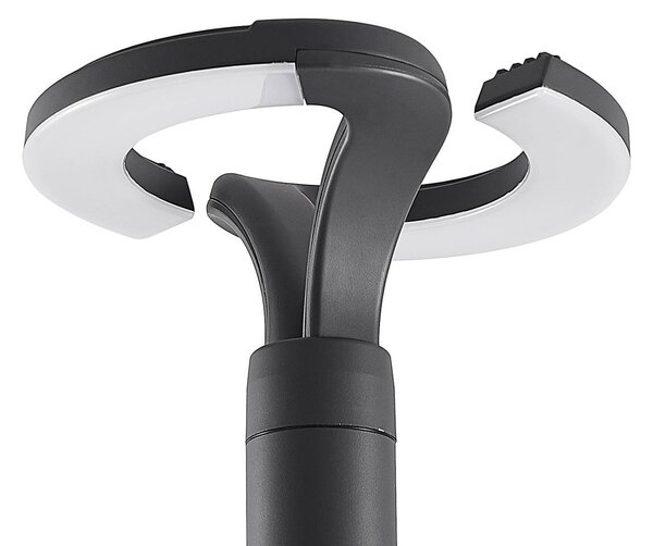 Lampa zewnętrzna LED Keily, okrągła, antracytowa, metalowa Keily Lindby, czarny, aluminium, nowoczesny