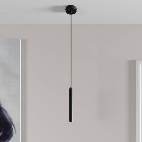Lampa wisząca Franka Arcchio, czarny, salon / jadalnia, aluminium, nowoczesny