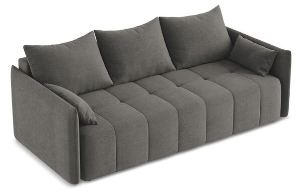 Ciemnoszara rozkładana/ze schowkiem sofa 225 cm Moku – Makamii
