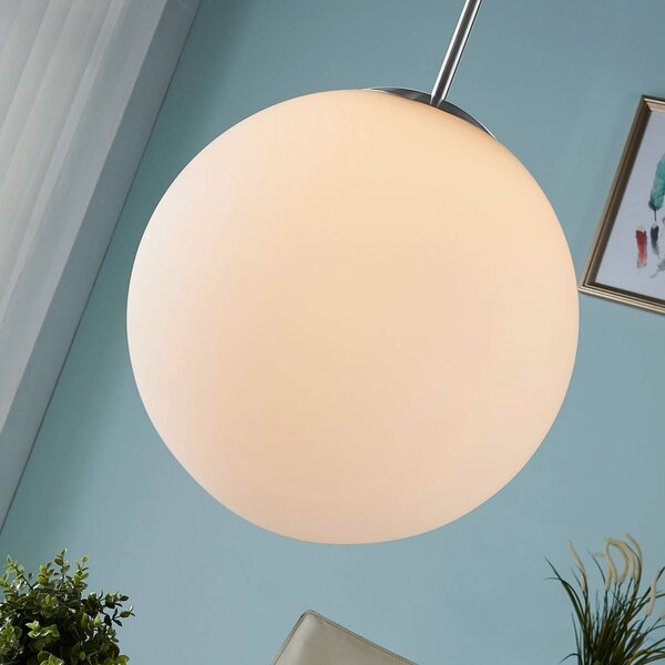 Lampa wisząca szklana Marike Lindby, możliwość ściemniania, biały / opal, salon / jadalnia, szkło, nowoczesny