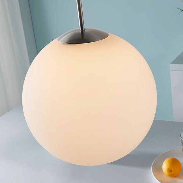 Lampa wisząca szklana Marike Lindby, możliwość ściemniania, biały / opal, salon / jadalnia, szkło, nowoczesny