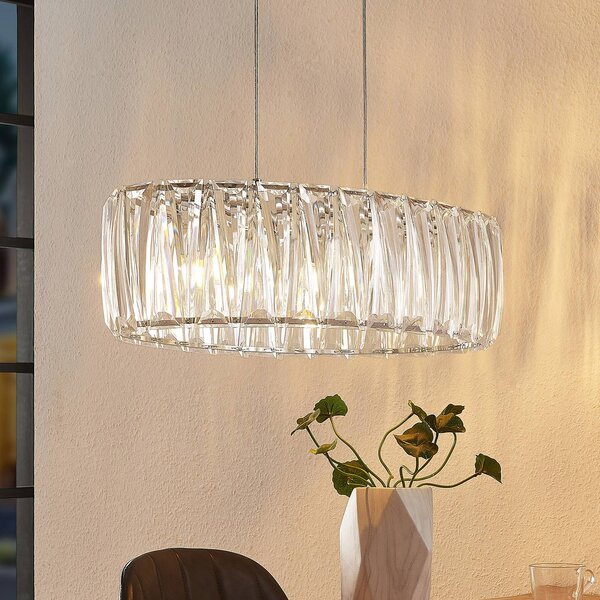 Lampa wisząca Sofia Lindby, możliwość ściemniania, przezroczysty / transparentny, salon / jadalnia, tworzywo sztuczne, nowoczesny