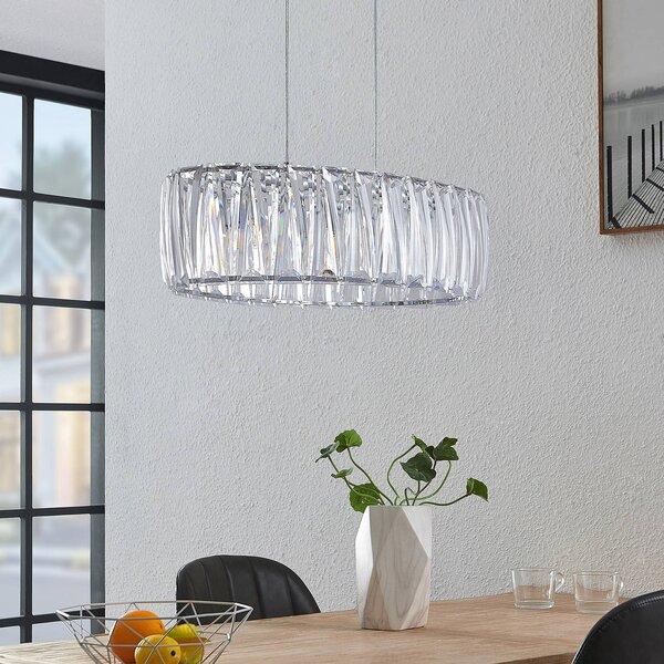 Lampa wisząca Sofia Lindby, możliwość ściemniania, przezroczysty / transparentny, salon / jadalnia, tworzywo sztuczne, nowoczesny