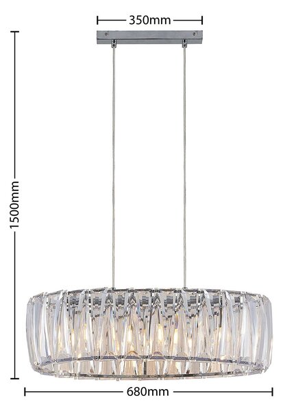 Lampa wisząca Sofia Lindby, możliwość ściemniania, przezroczysty / transparentny, salon / jadalnia, tworzywo sztuczne, nowoczesny