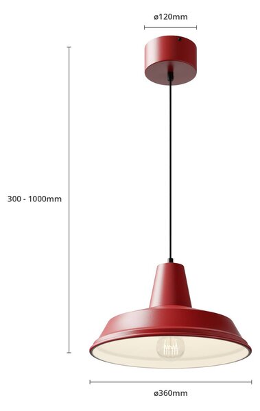 Lampa wisząca Class Luminex, możliwość ściemniania, czerwony, salon / jadalnia, metal