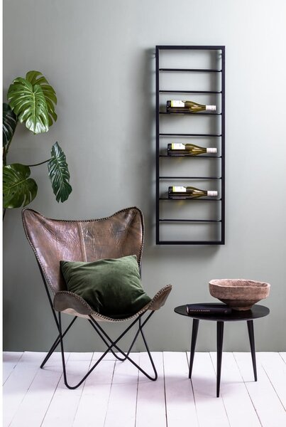 Czarny wiszący metalowy regał na wino 42x120x6 cm Macaben – Light & Living