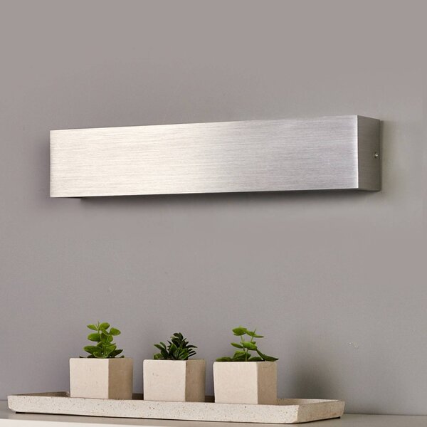Kinkiet LED Ranik Lindby, aluminiowy / szary / cynkowy, przedpokój, aluminium, nowoczesny