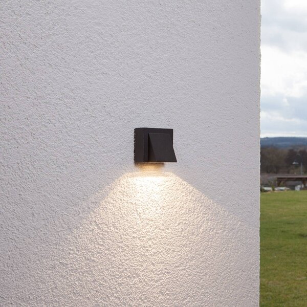 Kinkiet zewnętrzny LED MARIK Lucande, czarny, aluminium, nowoczesny