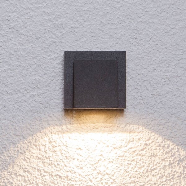 Kinkiet zewnętrzny LED MARIK Lucande, czarny, aluminium, nowoczesny