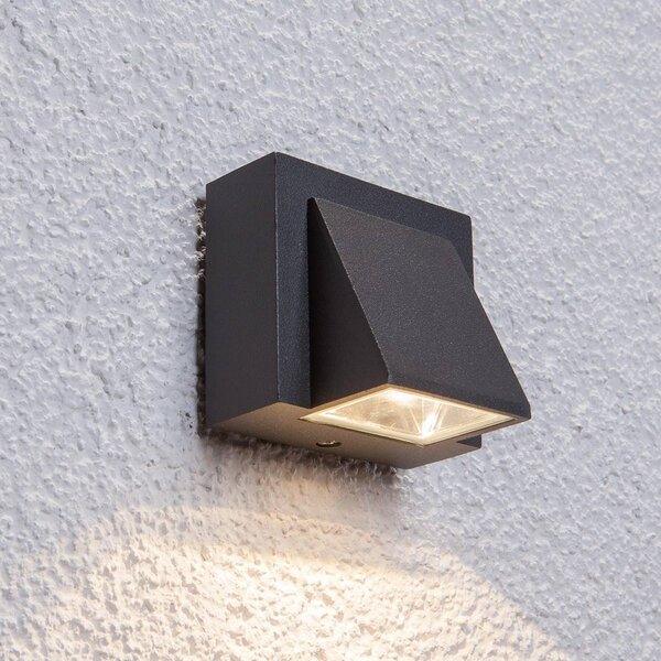 Kinkiet zewnętrzny LED MARIK Lucande, czarny, aluminium, nowoczesny