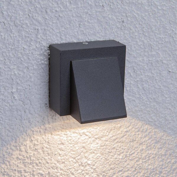Kinkiet zewnętrzny LED MARIK Lucande, czarny, aluminium, nowoczesny