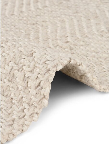 Kremowy chodnik z mieszanki wełny tkany ręcznie 80x200 cm Majoli – Elle Decoration