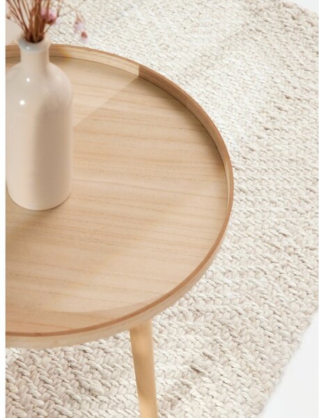Kremowy chodnik z mieszanki wełny tkany ręcznie 80x200 cm Majoli – Elle Decoration