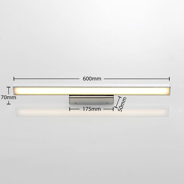 Kinkiet Alenia Lindby, chromowy / srebrny, łazienka, aluminium, nowoczesny