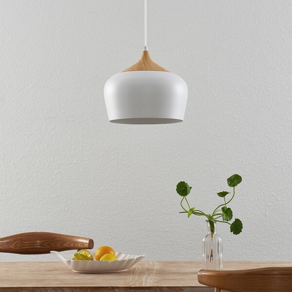 Lampa wisząca Vilsera Lindby, możliwość ściemniania, biały / opal, salon / jadalnia, metal, skandynawski
