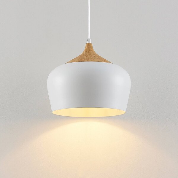 Lampa wisząca Vilsera Lindby, możliwość ściemniania, biały / opal, salon / jadalnia, metal, skandynawski