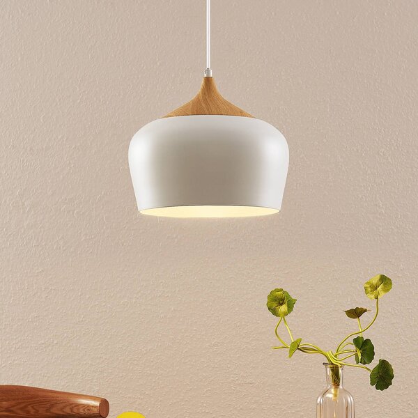 Lampa wisząca Vilsera Lindby, możliwość ściemniania, biały / opal, salon / jadalnia, metal, skandynawski