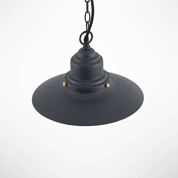 Lindby lampa wisząca zewnętrzna Roisin, antracyt, metal, Ø 32 cm Roisin Lindby, możliwość ściemniania, aluminiowy / szary / cynkowy, metal, morski