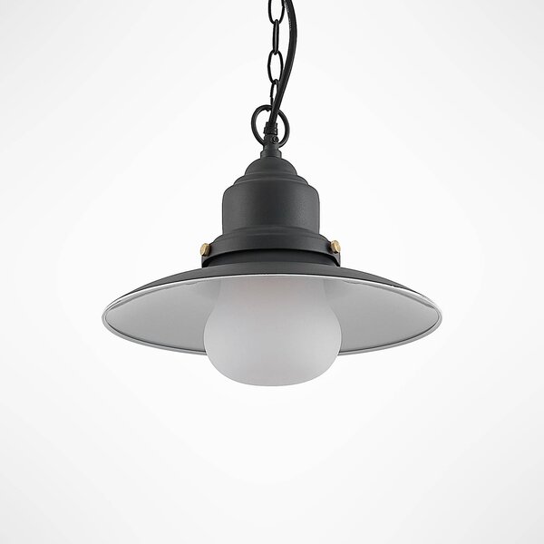 Lindby lampa wisząca zewnętrzna Roisin, antracyt, metal, Ø 32 cm Roisin Lindby, możliwość ściemniania, aluminiowy / szary / cynkowy, metal, morski