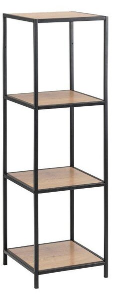 Czarno-naturalny regał w dekorze dębu 37x120 cm Seaford – Actona