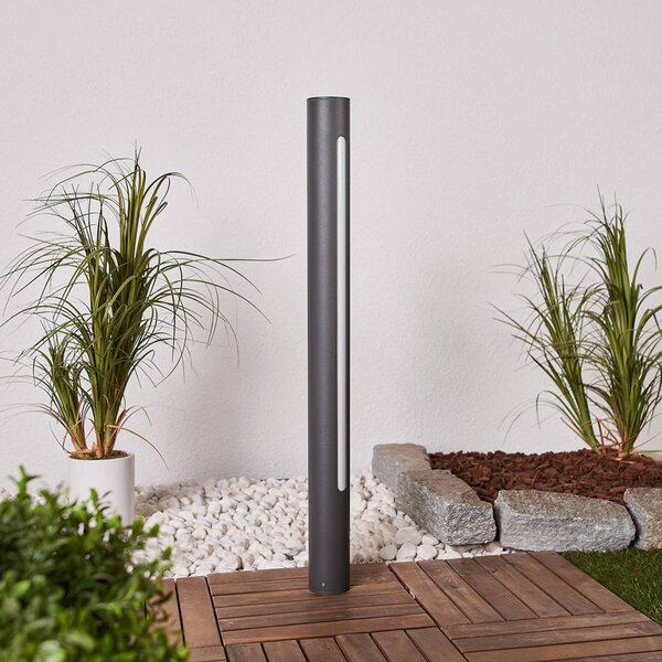 Słupek oświetleniowy LED Tomas Lucande, aluminiowy / szary / cynkowy, aluminium, nowoczesny