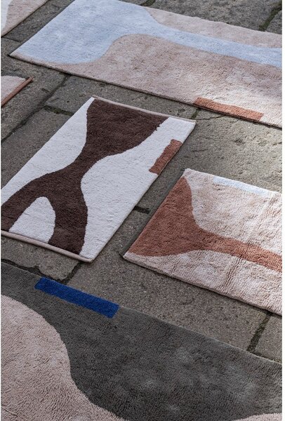 Biało-beżowy bawełniany chodnik odpowiedni do prania 70x150 cm Figura – Mette Ditmer Denmark