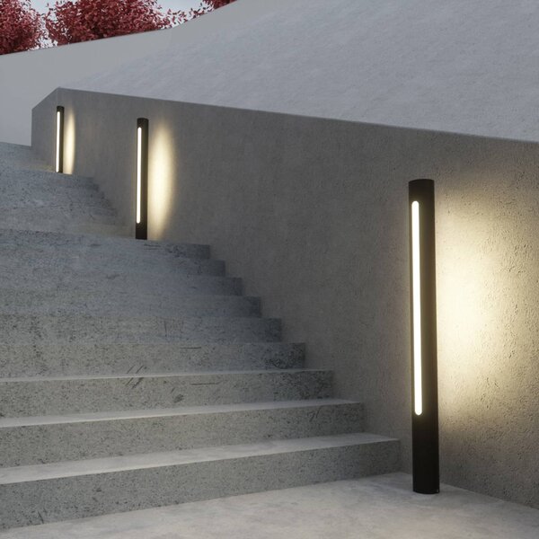 Słupek oświetleniowy LED Tomas Lucande, aluminiowy / szary / cynkowy, aluminium, nowoczesny