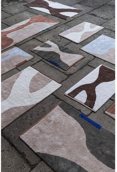 Biało-beżowy bawełniany chodnik odpowiedni do prania 70x150 cm Figura – Mette Ditmer Denmark