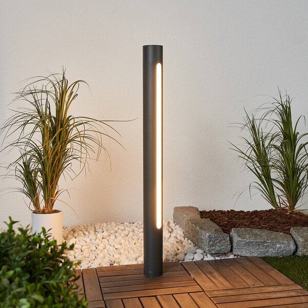 Słupek oświetleniowy LED Tomas Lucande, aluminiowy / szary / cynkowy, aluminium, nowoczesny
