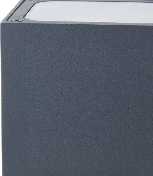 Kinkiet zewnętrzny LED Merjem Lucande, aluminiowy / szary / cynkowy, aluminium, nowoczesny