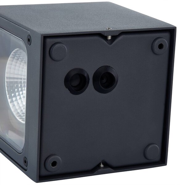 Kinkiet zewnętrzny LED Merjem Lucande, aluminiowy / szary / cynkowy, aluminium, nowoczesny