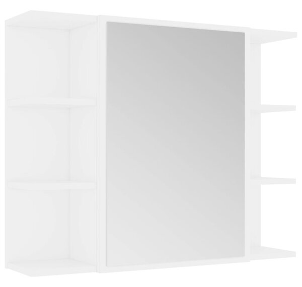Szafka łazienkowa z lustrem, biała, 80 x 20,5 x 64 cm