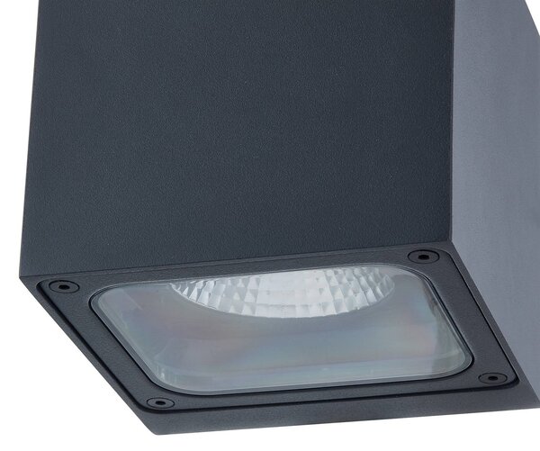 Kinkiet zewnętrzny LED Merjem Lucande, aluminiowy / szary / cynkowy, aluminium, nowoczesny