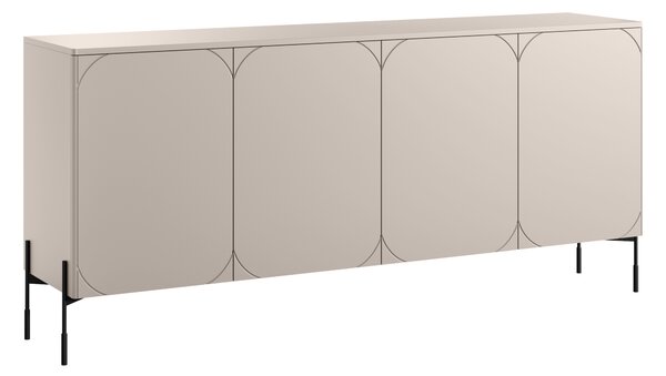 Komoda Sonatia 200 cm czterodrzwiowa - kaszmir / nogi czarne
