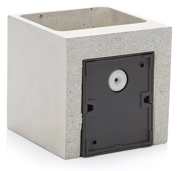 Kinkiet zewnętrzny LED Riak Lucande, aluminiowy / szary / cynkowy, łazienka, beton, nowoczesny