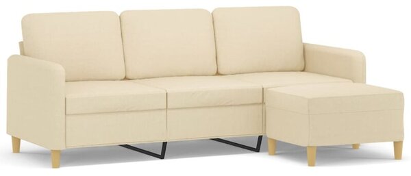 Sofa 3-osobowa, kremowa, 180 cm, tapicerowana tkaninÄ