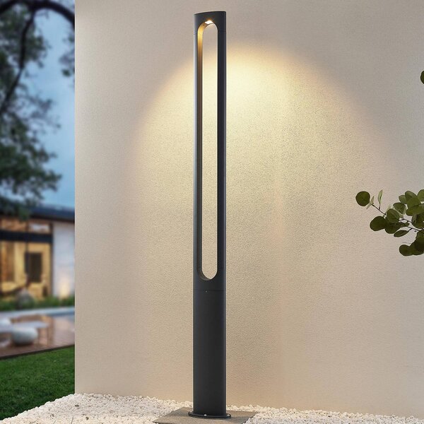 Lucande Dovino latarnia ogrodowa LED, 200 cm, czarny, aluminium, nowoczesny