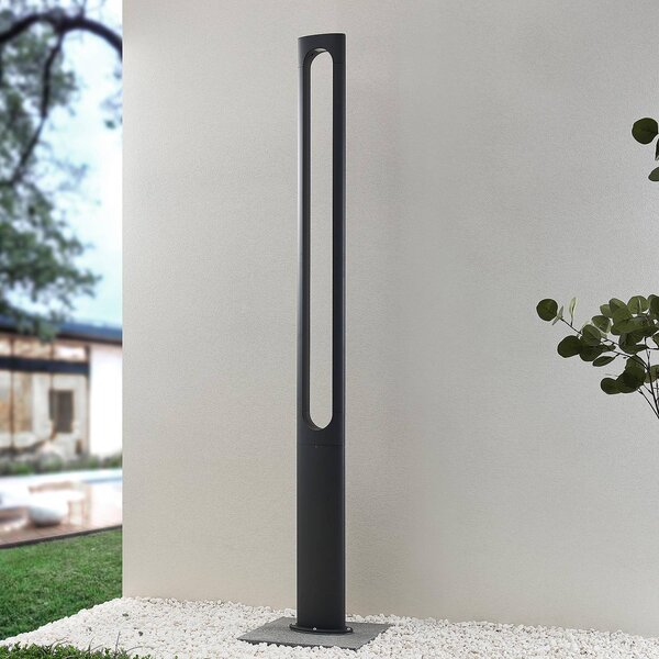 Lucande Dovino latarnia ogrodowa LED, 200 cm, czarny, aluminium, nowoczesny