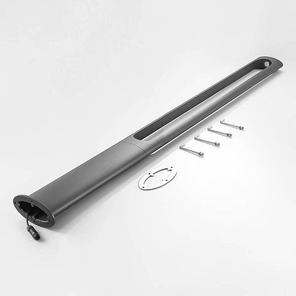 Lucande Dovino latarnia ogrodowa LED, 200 cm, czarny, aluminium, nowoczesny